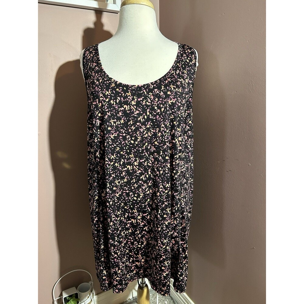 Lane Bryant Livi Drape Back Tank Womens Size 22/24L Racer Back Black